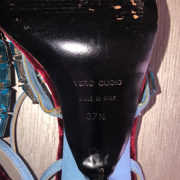 DOLCE & GABBANA Vintage velvet jewelry Shoes Size 7.5 - Picture 6 of 9